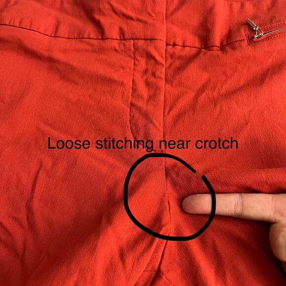 Lane Bryant (18) Womens Orange Tapered Short Crop Dress Pants - Picture 7 of 9